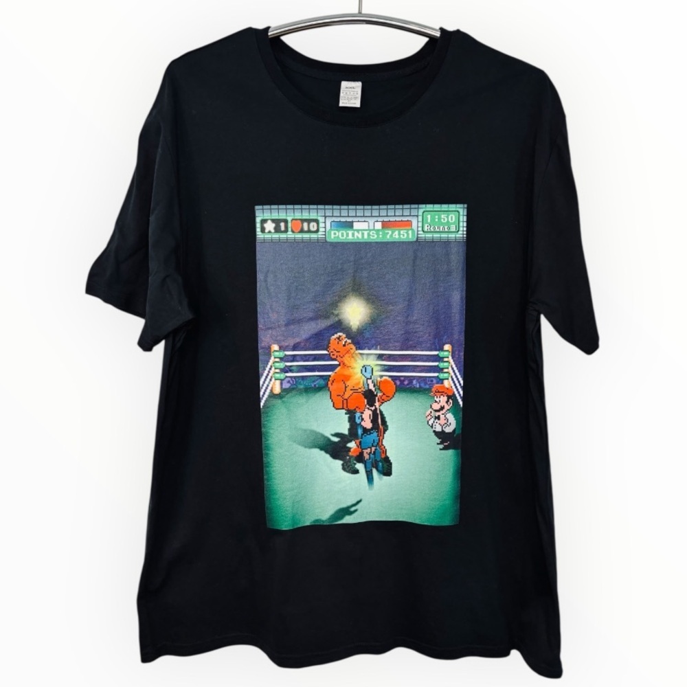 NWOT Mike Tyson’s Punch-Out Men’s Black Graphic XXL T-Shirt with Boxing Print